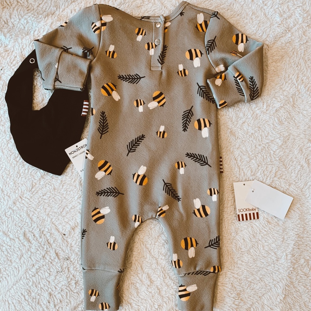 🐝 SOOKIbaby NWT romper viscose blend 🐝 9/12 - Picture 2 of 10